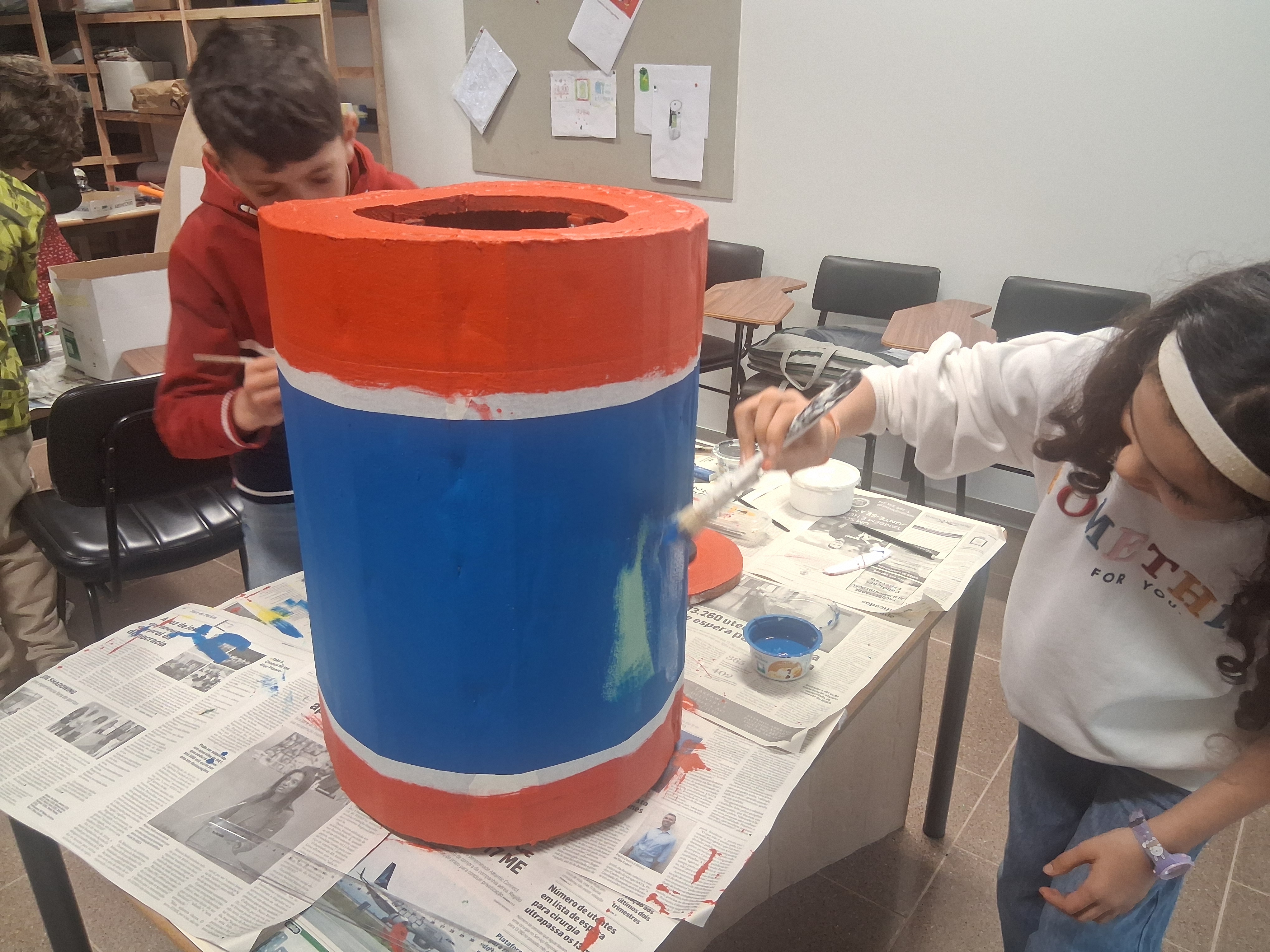 Fase de pintura no cartão