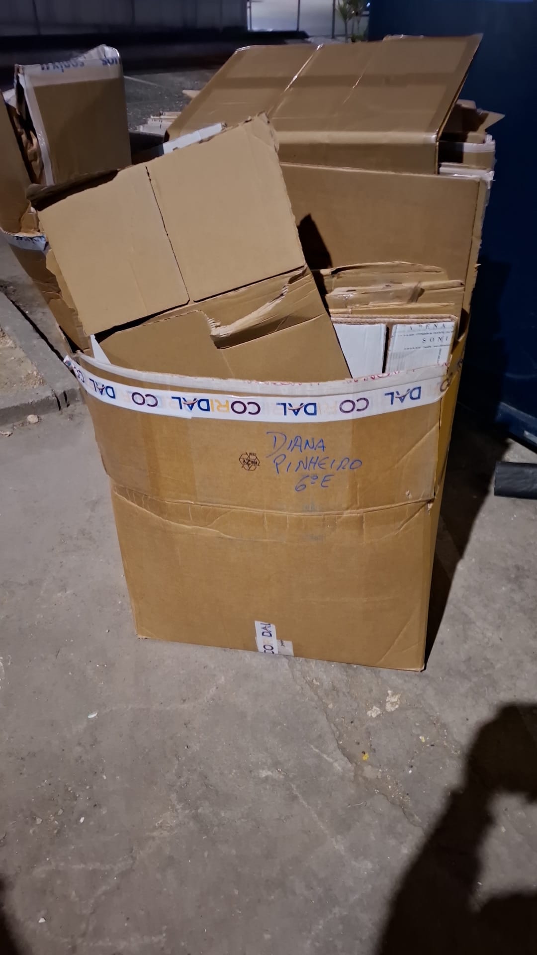 Caixas de cartão utilzadas