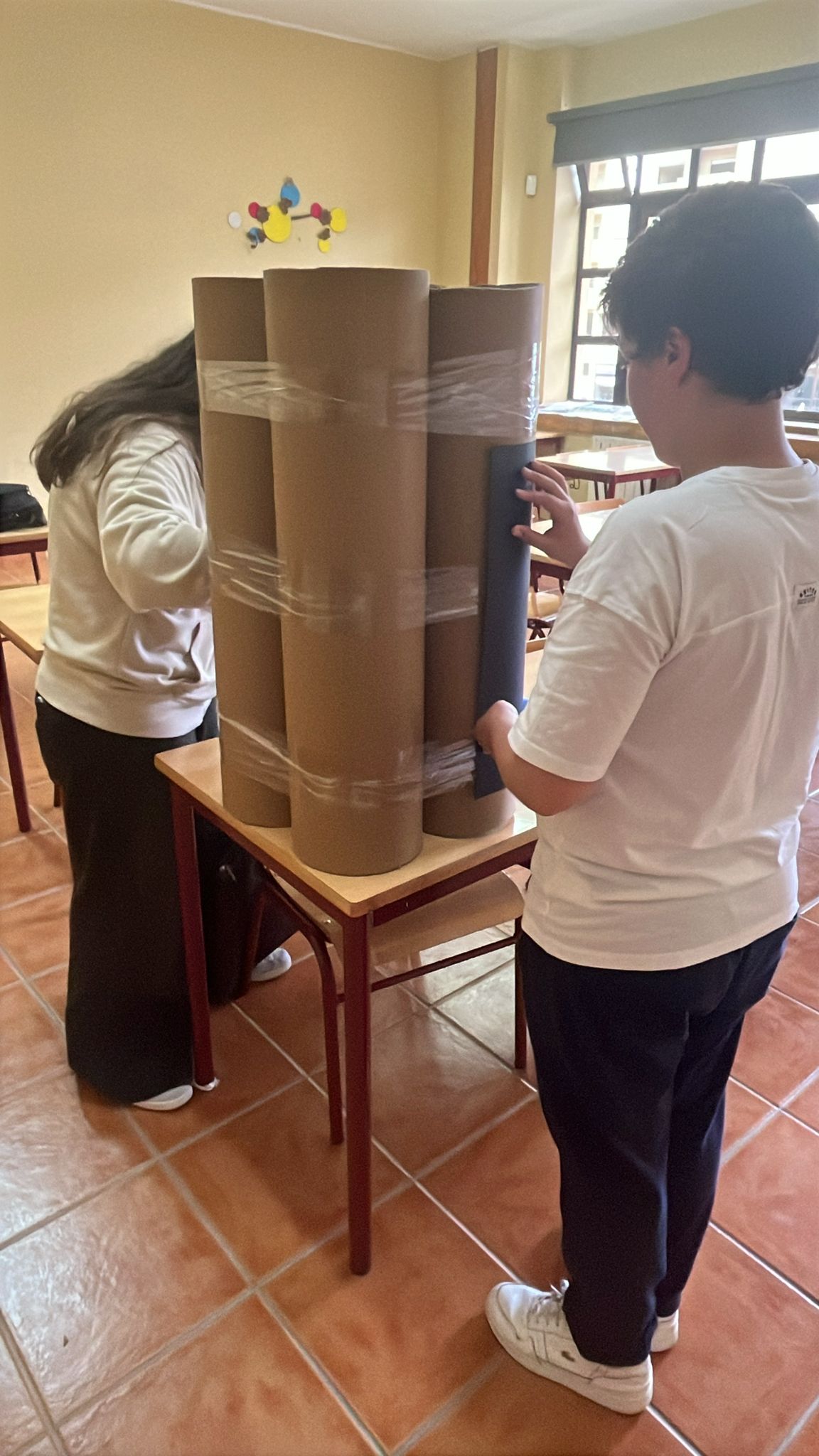 União das peças cortadas.