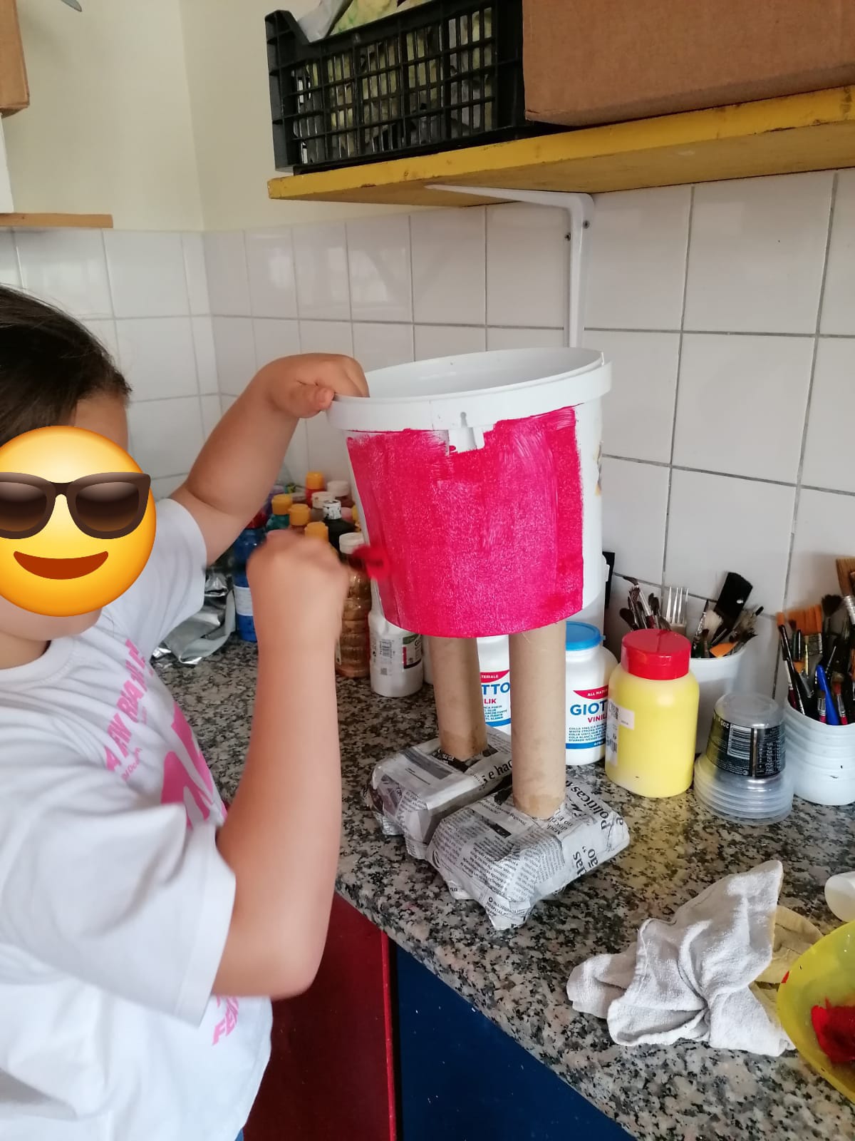 Pintura do corpo do Traga-Pilhas.