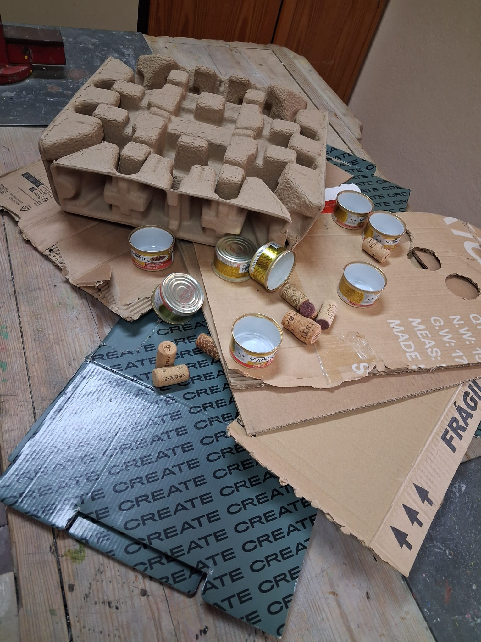 Materiais usados no processo de construção.